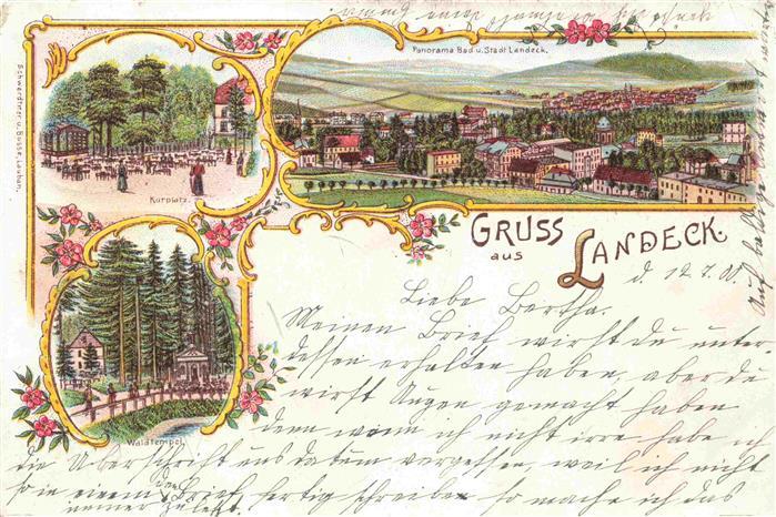 Landeck Bad Schlesien Ladek Zdroj PL Panorama Kurplatz Waldtempel