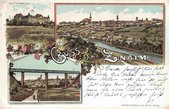 Znaim Znojmo CZ Klosterbruck Panorama Thaya Viadukt