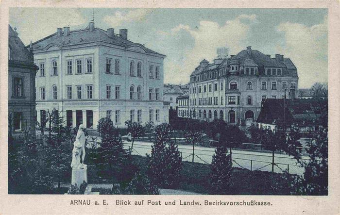 Arnau Hostinne Trutnov CZ Blick auf Post und Land Bezirksvorschusskasse