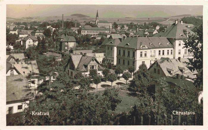 Kratzau Chrastava Boehmen CZ Panorama Blick ueber die Stadt