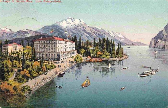 Riva  del Garda IT Lido Palace Hotel am Gardasee Kuenstlerkarte