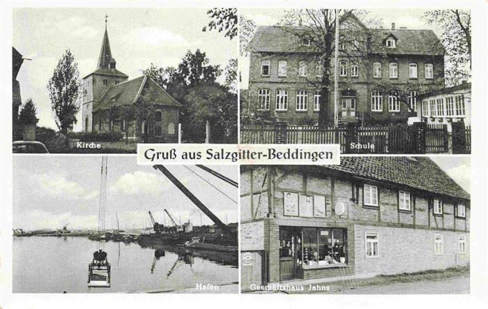 Beddingen Salzgitter Niedersachsen Kirche Schule Hafen Geschaeftshaus Jahns