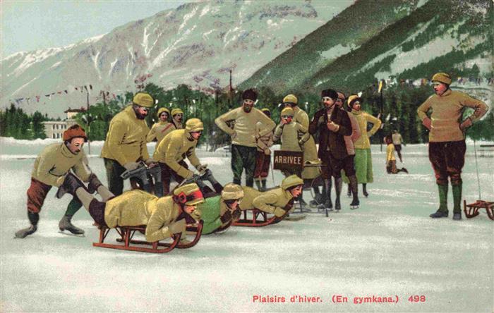 Verlag Burgy Louis Lausanne Nr. 498 Plaisirs d hiver En gymkana Bobsport