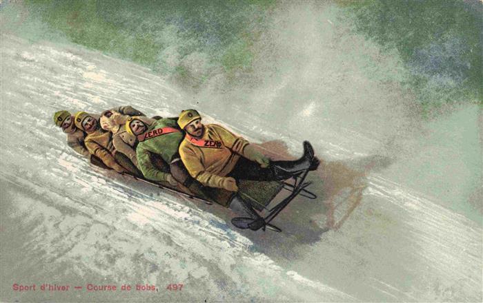 Verlag Burgy Louis Lausanne Nr. 497 Sport d hiver Course de bobs