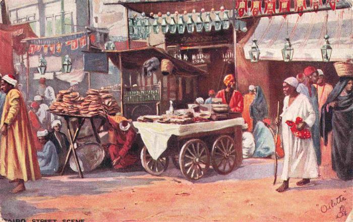 Verlag Tucks Oilette Serie Nr. 7440 Street Scene Cairo