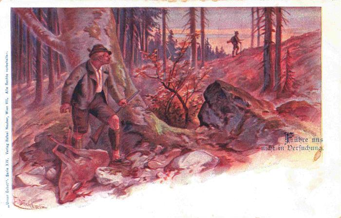 Doecker E Kuenstlerlitho Jaeger Wald