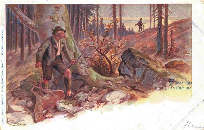 Doecker E Kuenstlerlitho Jaeger Wald