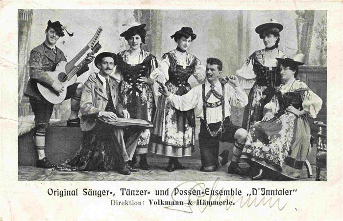 Zither Hackbrett Cithare Citara Cetra-- Saenger Taenzer Possen Ensemble D Inntal