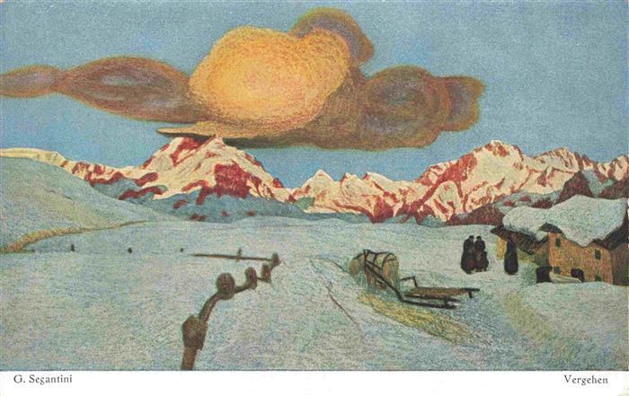 Segantini Giovanni Kuenstlerkarte Bruckmanns Bilderkarte Nr. 28 Vergehen