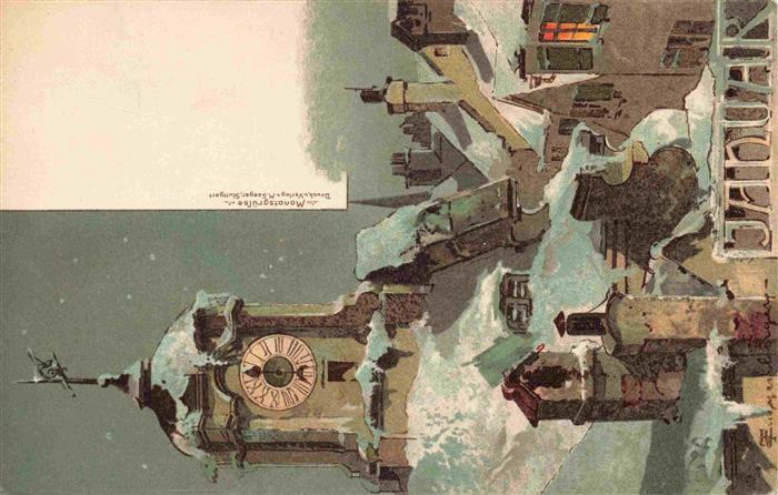 Monatskarte Month Mois Mes-- Januar M. Seeger Stuttgart Litho