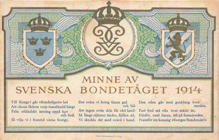 Adel Schweden Sweden Minne AV Svenska Bondetaget