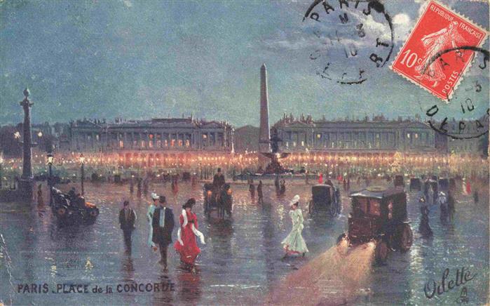 Verlag Tucks Oilette Serie Nr. 45 Paris Place de la Concorue