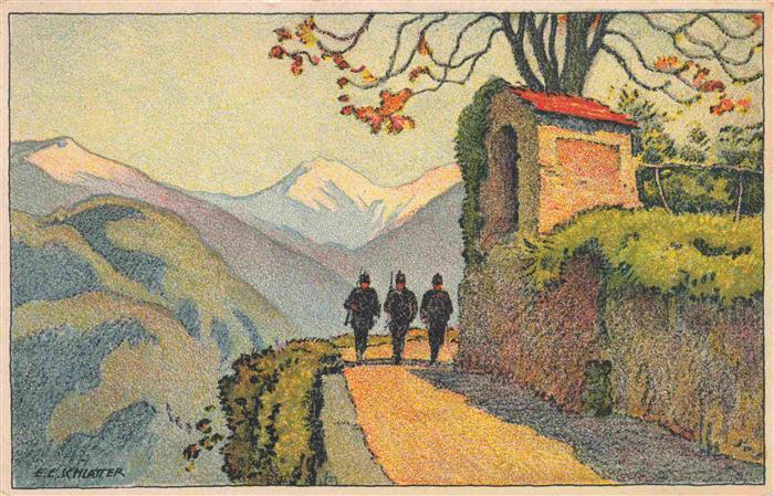 Schlatter E.E. Kuenstlerlitho Schwezerische Nationalspende Fuer Soldaten Familie