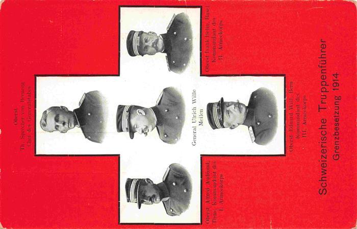 Militaria Schweiz Truppenfuehrer Grenzenbesezung Ulrich Wille