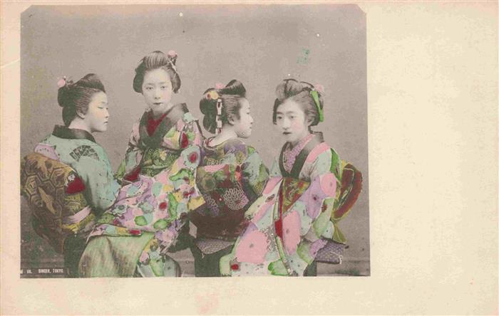 Geisha Japan Gruppenfoto Frauen
