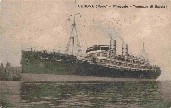 Dampfer Oceanliner Genova Porto Piroscafo Tommaso di Savoia