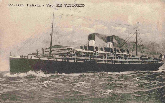 Schiffe Ships Navires Soc. Italiana Vap. Re Vittorio