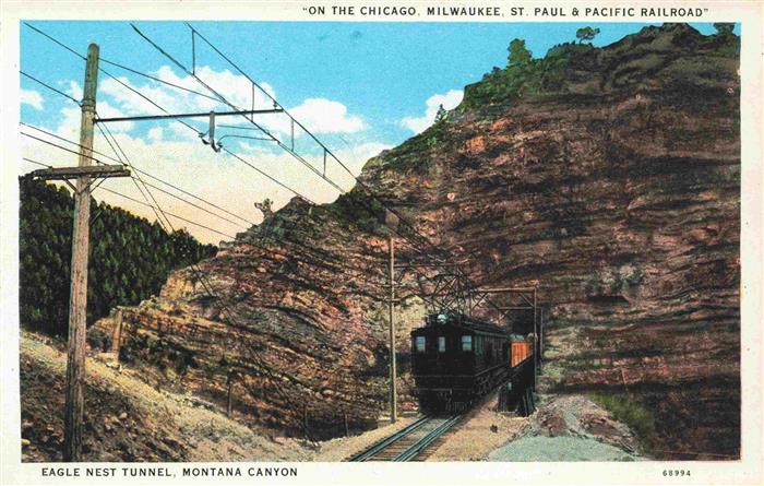 Eisenbahn Railway Chemin de Fer chicago Eagle nest Tunnel Montana Canyon