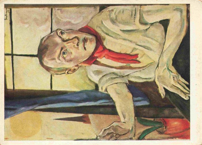 Beckmann Max Kuenstlerkarte Selbstbildnis