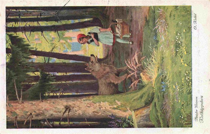 Maerchen Sagen Fairy Tale Conte-- Brueder Grimm Rotkaeppchen und der Wolf