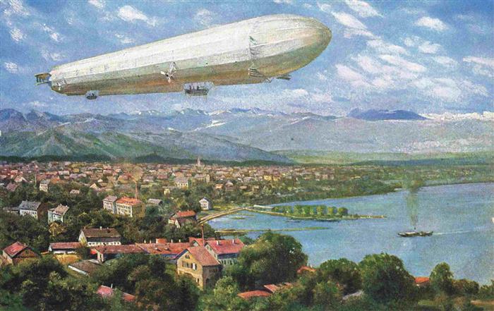 FRIEDRICHSHAFEN Bodensee Panorama mit Zeppelin