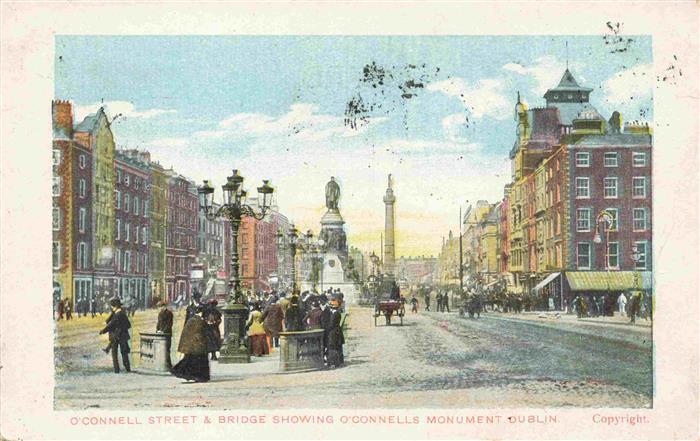 DUBLIN  Ireland O'Connell Street an Bridge Showing O'Connells Monument