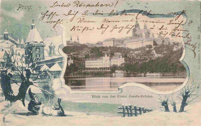Prag PRAHA Prahy Prague Blick von der Franz Josef Bruecke