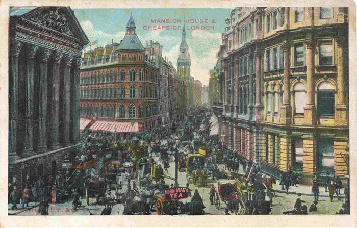 LONDON  UK Mansion House and Cheapside Street Traffic