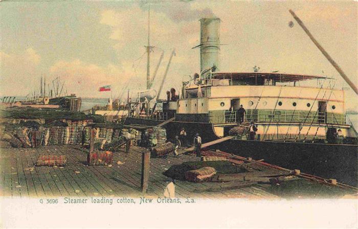 New Orleans Louisiana USA Steamer loading cotton
