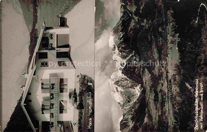 Schoenau Berchtesgaden Haus Heimatblick Panorama mit Hohen Goell und Brett