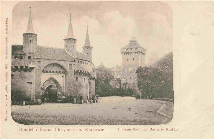 Krakau KRAKOW PL Rondel i Brama Floryanska w Krkowie