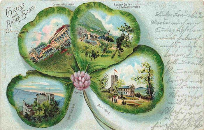 BADEN-BADEN BW Conversationshaus Schlossterrasse Altes Schloss Ruine Yburg