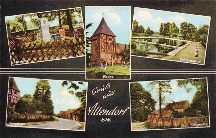 Altendorf Bentheim Ehrenmal Kirche Schwimmbad Dorfstrasse Ortspartie