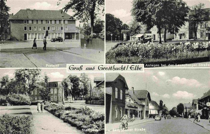Geesthacht Elbe Postamt Anlagen bei der Lauenburger Strase Stadtpark Bergedorfer