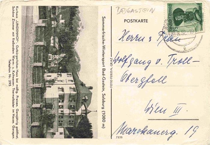 BAD GASTEIN Badgastein Pinzgau Pongau AT Kurhaus Lindenhof