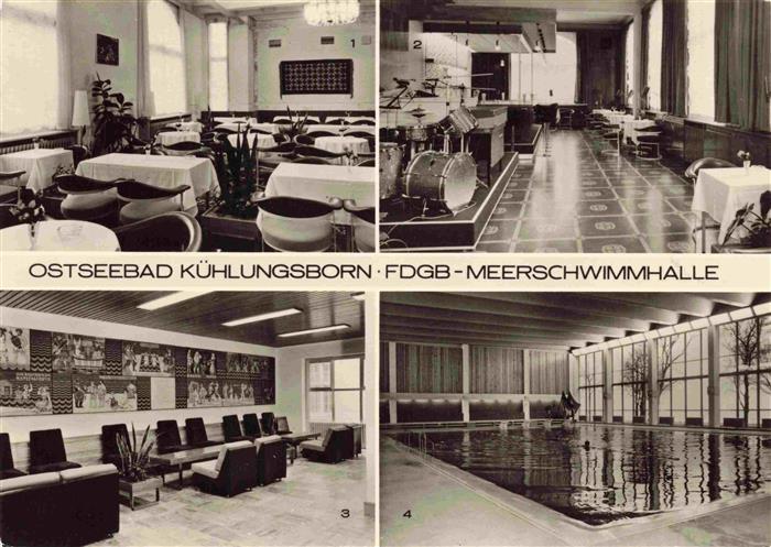 KueHLUNGSBORN Ostseebad Tagescafe Baltic Bar Eingangshalle FDGB Meerschwimmhalle