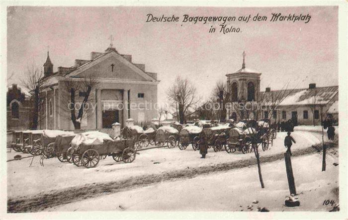 Kolno Kolnas Gross-Koellen OLSZTYN Allenstein PL Deutsche Bagagewagen auf dem Ma