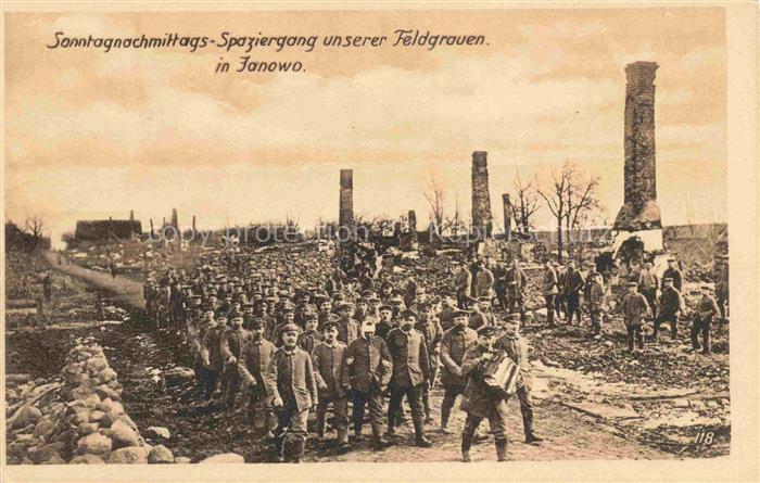 Janowo OLSZTYN Allenstein PL Sonntagnachmittags Spaziergang der Feldgrauen