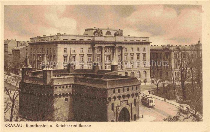 Krakau KRAKOW PL Rundbastei und Reichskreditkasse