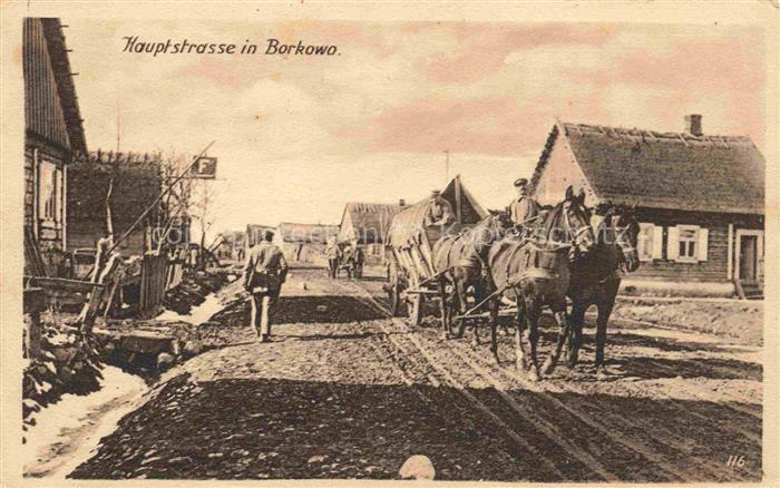 Borkowo Warschau WARSZAWA PL Hauptstrasse Pferdewagen