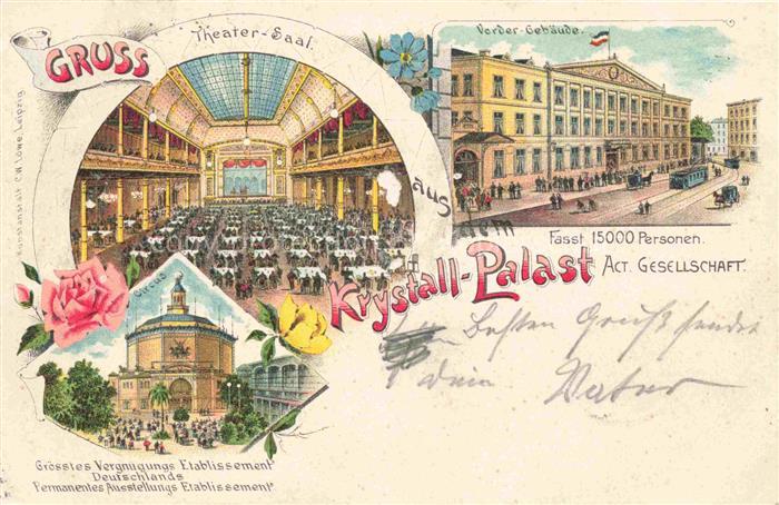LEIPZIG Sachsen Krystall Palast Theater Saal Circus Vorder Gebaeude