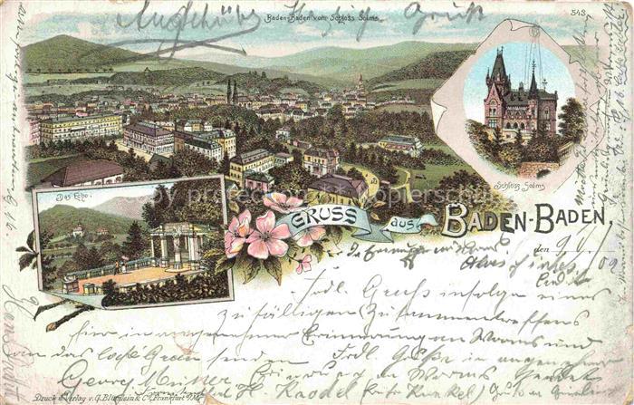 BADEN-BADEN BW Panorama Das Echo Schloss Solms