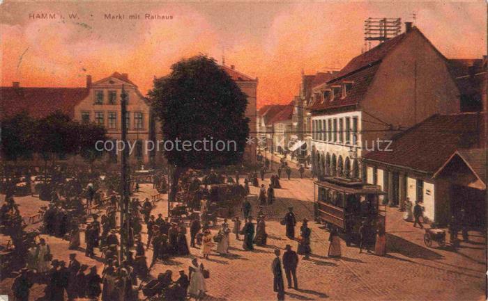HAMM  Westfalen Markt mit Rathaus