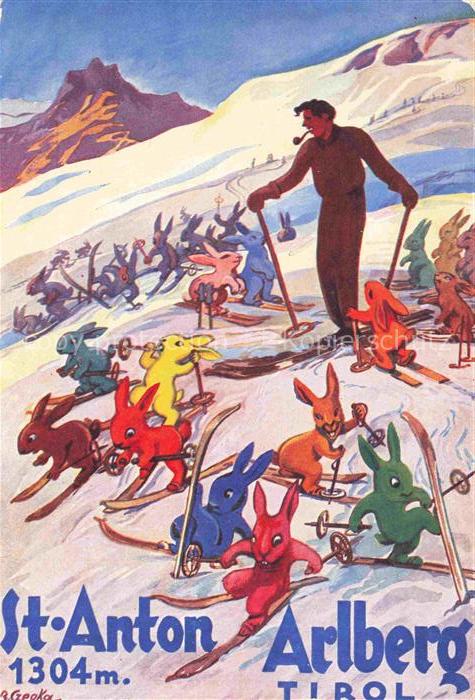 St Anton Arlberg Tirol AT Illustration