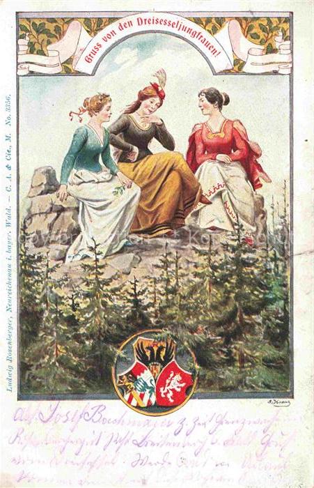 Dreisesselfelsen 1312m Freyung Bayern Dreisesseljungfrauen