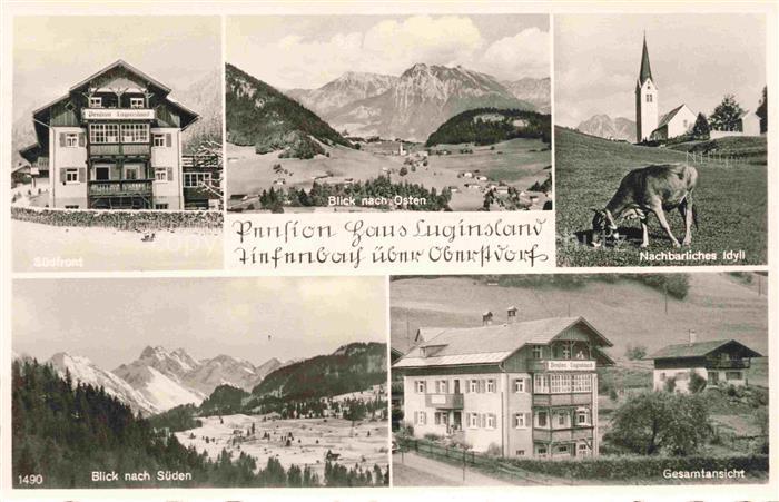 Tiefenbach Oberstdorf Pension Haus Luginsland Panorama Kirche Suedblick