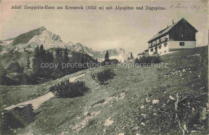 Adolf Zoepperitzhaus 1652m Garmisch-Partenkirchen mit Alpspitze und Zugspitze