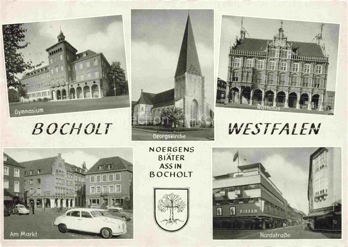 Bocholt Westfalen Gymnasium Georgskirche Rathaus Am Markt Nordstrasse