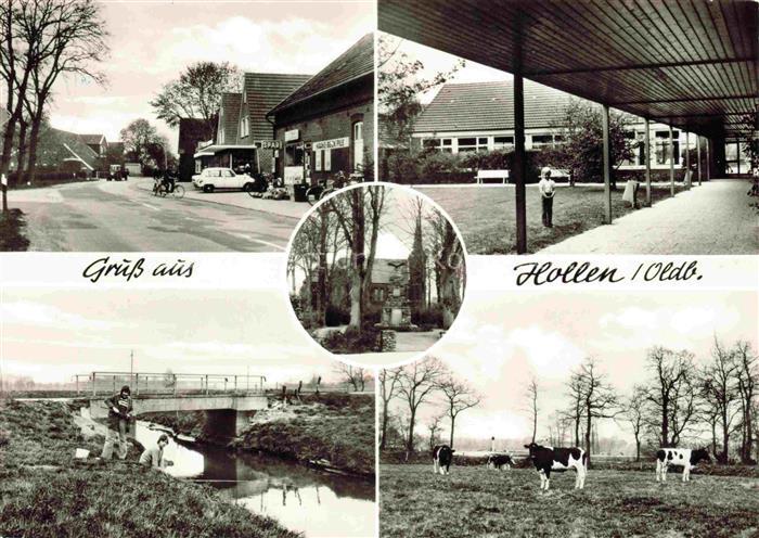 Hollen Grossenkneten Oldenburg Ortspartien Kanal Bruecke Panorama