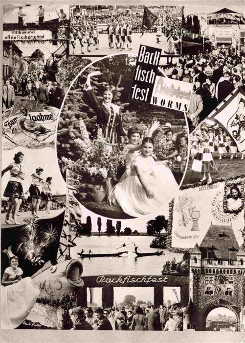 WORMS Rhein Backfischfest 1958 Teilansichten
